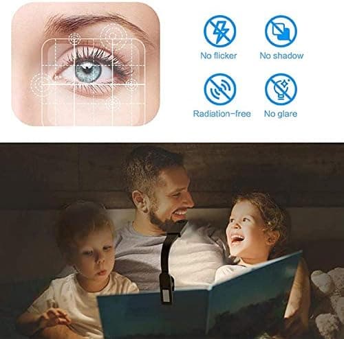 Sengelampe, USB genopladelig, med kontaktsensor, fleksibelt klipdesign.