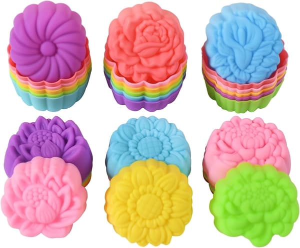 Genanvendelige silikone bageforme 2 tommer mini størrelse cupcakeforme tilfældig