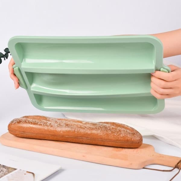 Bageform Fødevaregodkendt 3 Gitre Baguettes Silikonebakke Anti-skoldning