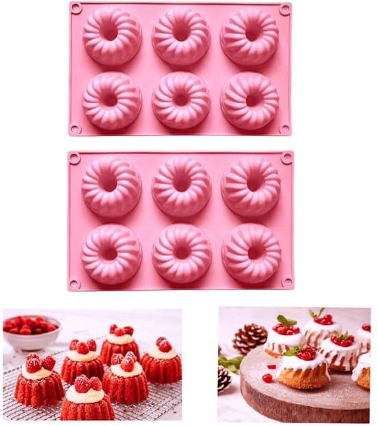 Mini silikonform för ringkaka - Livsmedelssäker - 2-pack - Flexibel - 27,5 x 16,5 cm