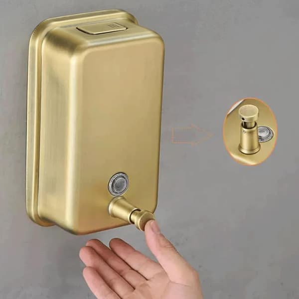 Kök 304 Rostfritt Stål Guld Tvålpump Borrfri Diskmedelspump