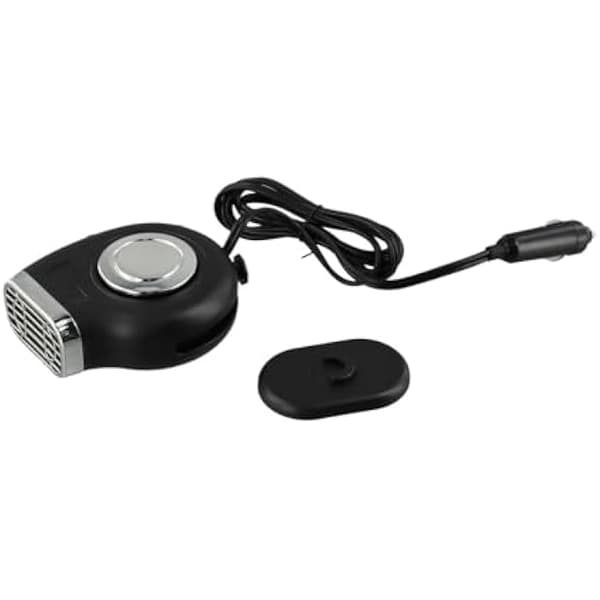Elektrisk køretøjsvarmer til små biler, autocampere, både, camping og andre vinterrum (12V, sort)