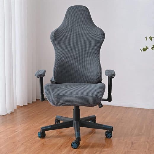 Stolsöverdrag, gamingstolsöverdrag, 4-delat set - grå