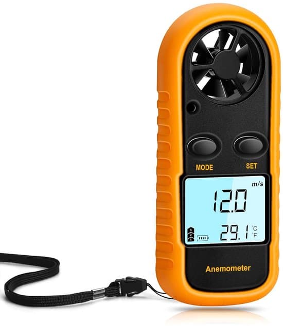 Digital Anemometer - Op til 30 m/s - Udendørs Vindhastighedstester - Gul