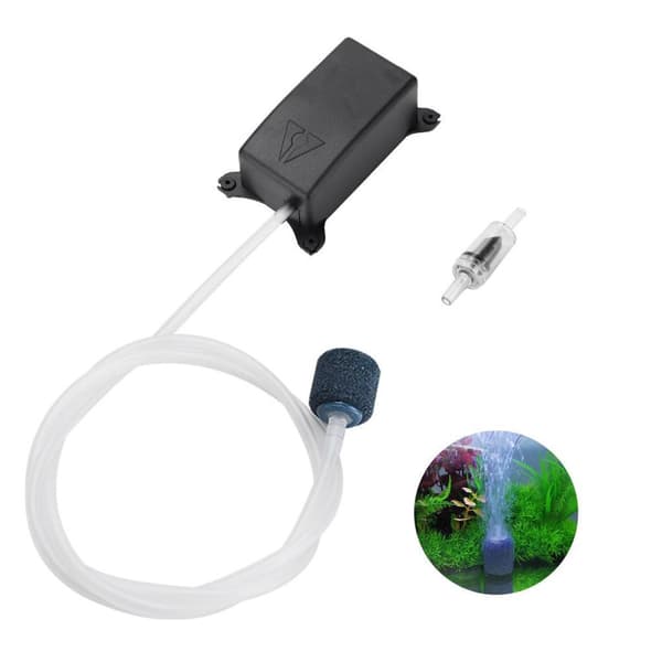 Akvarie-luftpumpkit, inklusive slang, backventil och luftsten.