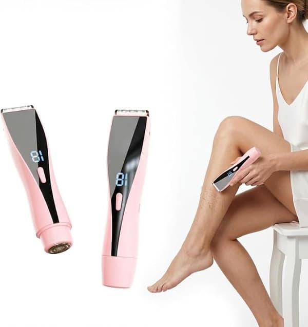 Vandtæt Dual-Head Elektrisk Hårfjerner & Bikinitrimmer med LED-display