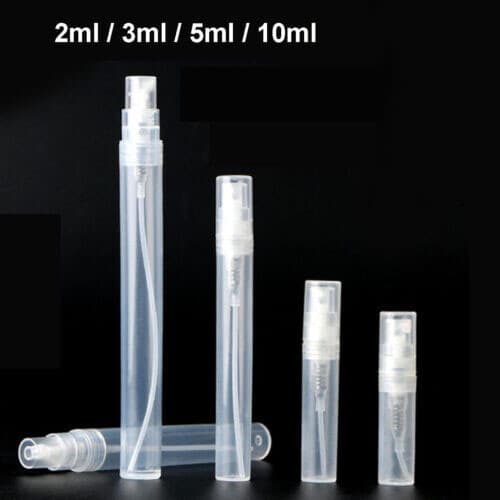 10 st 3 ml plastsprayflaskor Tomma parfympåfyllningsbara Mini Clear Sprayer