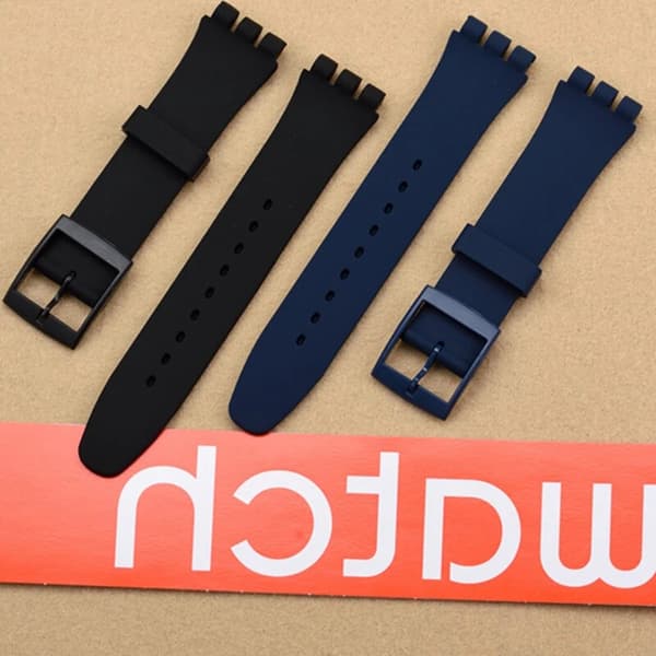 Erstatningsurrem til Swatch 20mm gummi og silikone - sort