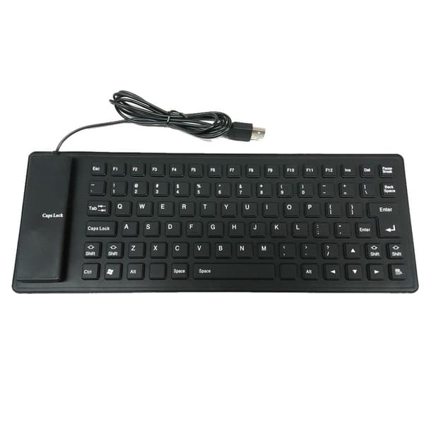 85-tastet USB-kabel. WP foldbart tastatur, egnet til PC, bærbar computer og tablet - sort