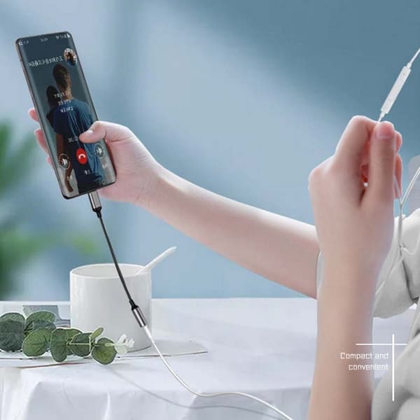 USB C hörlursadapter USB typ C till 3,5 mm ljudjack mikrofonkabel