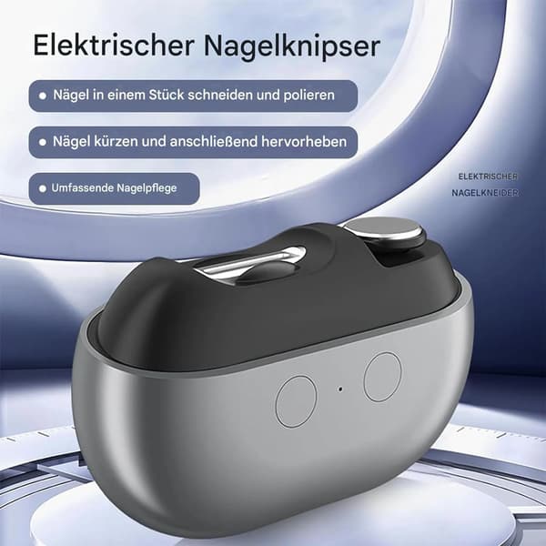 3-i-1 USB-C Genopladelig Elektrisk Negleklipper, Polerer og Opsamler (Grå)