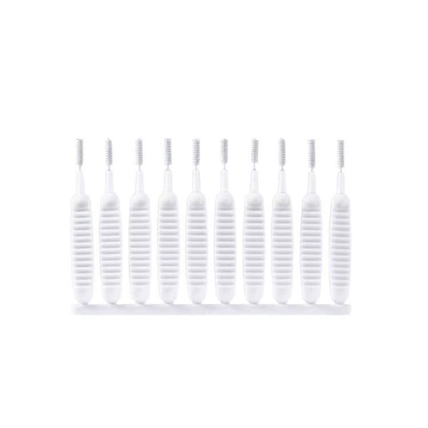 Liten duschhuvudborste, 10-pack, vit