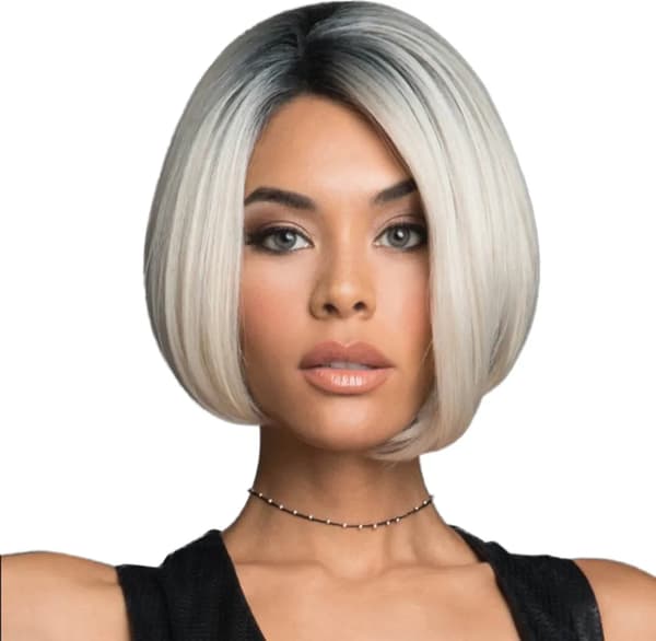 Dammode Gradient Bob Rakt Hår Peruk Värmebeständig Kort Syntetisk Peruk