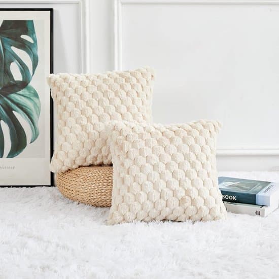 Pudebetræk 2-pak 45x45cm Superblødt Dekorativt Pudebetræk Sofaseng Stue - Beige