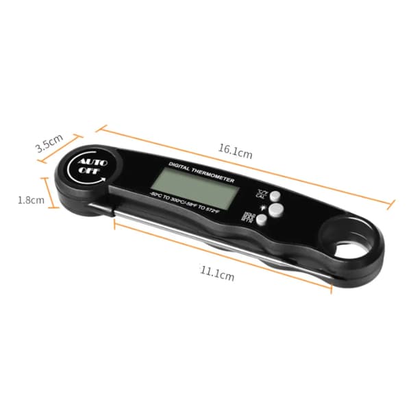 Madtermometer, flip-sonde, BBQ kødtermometer - Rød