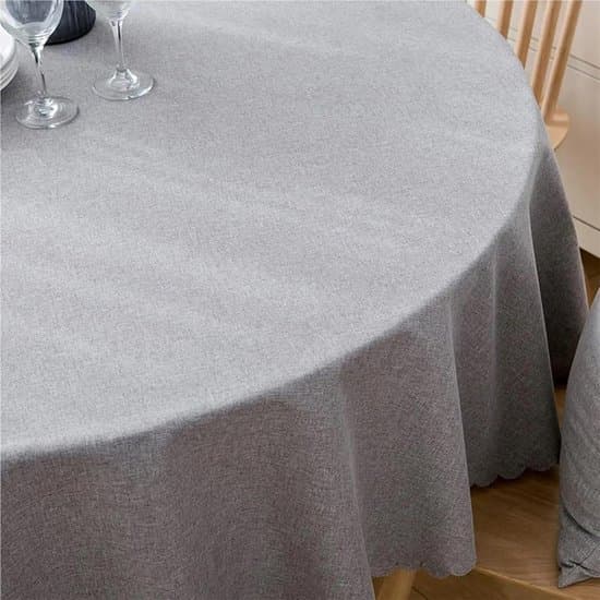 Rund dug - 120 cm diameter, robust og holdbar, vaskbar - velegnet til buffeter, fester, middage, bryllupper og babyshower (lysegrå)