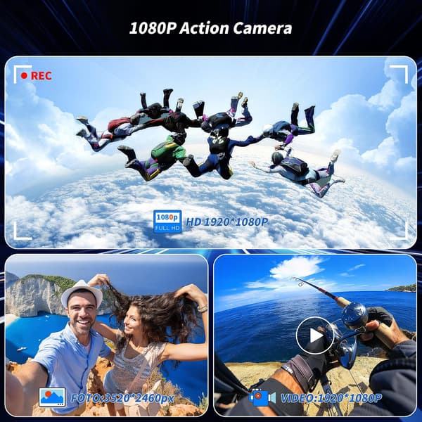 Mini actionkamera - 1080p actionkamera, dashcam, kamera