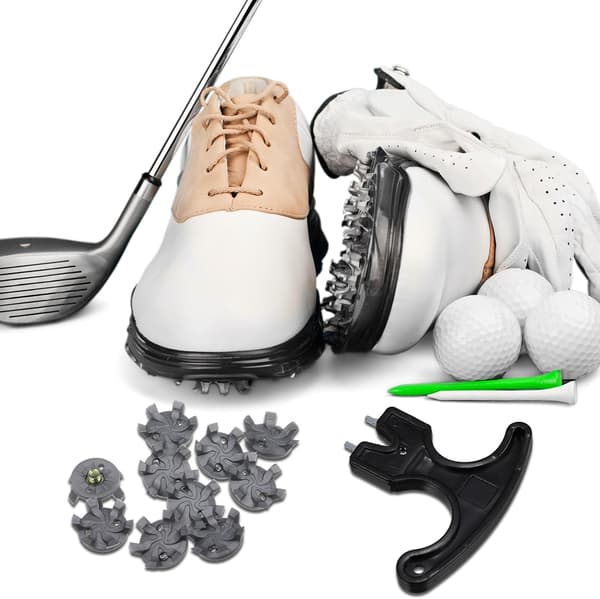 51-dele Golfsko-knopper Sæt - 50 Spikes - 1 Sort Knoppnøgle - M5 Gevinddele