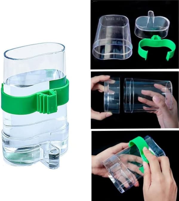 To-pak multifunktionelle automatiske fugleburfoderautomater - 220 ml