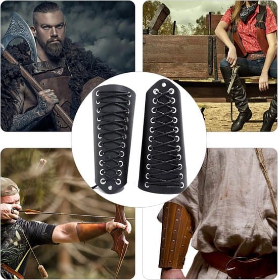 Læderarmbånd - Middelalderlig rustning - Vikingearmbånd - Sort
