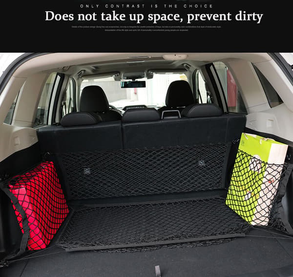 Universal Bil Bagagerum Organizer Lomme Lastnet Mesh Opbevaringspose