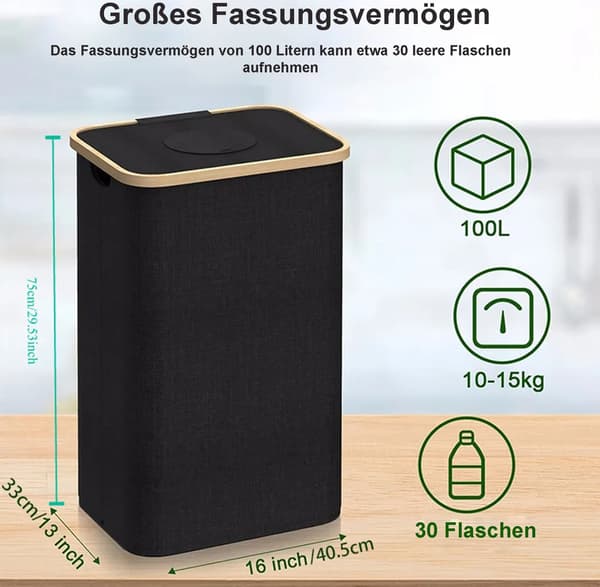 Flaskåtervinningslåda | Flasksamlare med hål, flaskpåse för köksförvaring (svart)