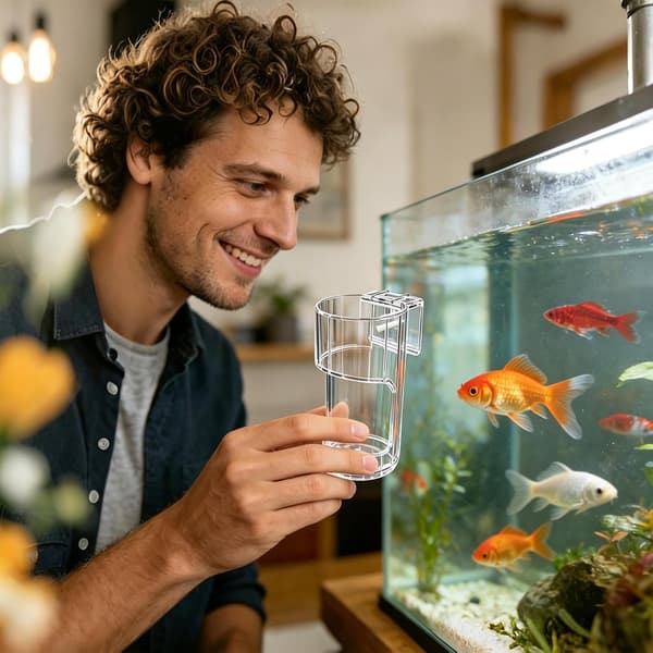 Fiskefoderboks gennemsigtig foderdispenser