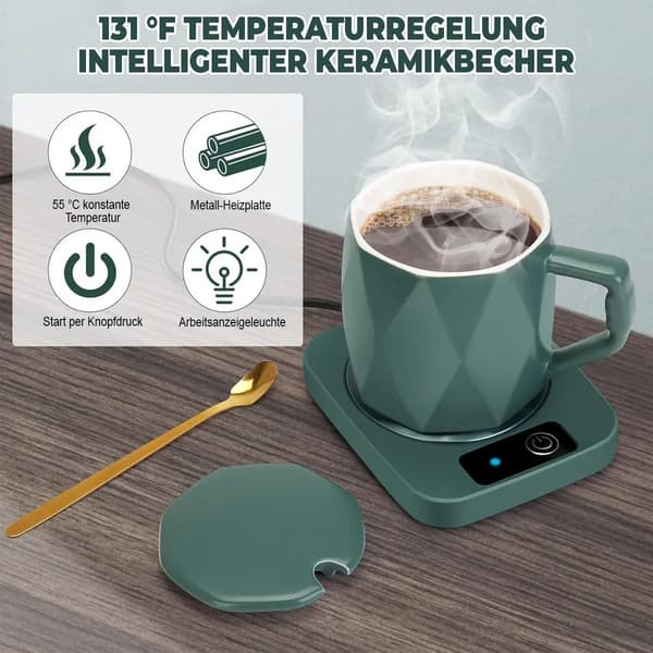 55°C/131°F Elektrisk Kaffekrusvarmer & Termostatisk Varmeunderlagssæt