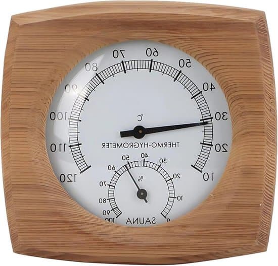 Træ-termo-hygrometer til sauna: Nøjagtig temperatur og luftfugtighed