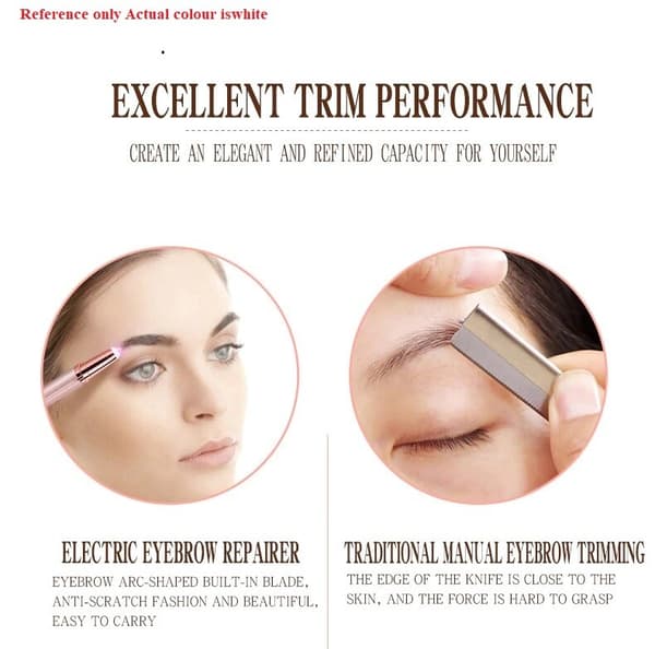 Ansigthårfjerner Flawless Brows Elektrisk Øjenbrynstrimmer Epilator-Hvid