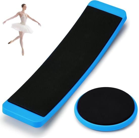 Spinning Board Sæt, 2-delt bærbart balancetræner til kunstskøjteløb, ballet, gymnastik - Blå