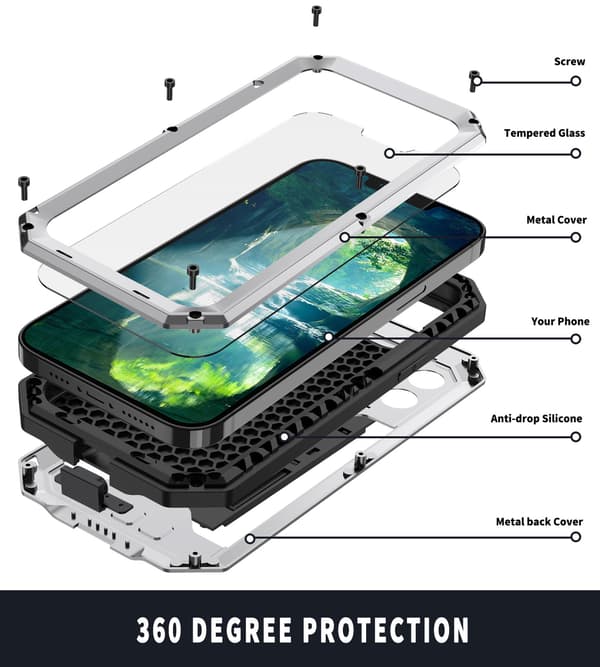 Kraftigt stötsäkert fodral + linsskydd för iPhone 13 Mini Pro Max-gul