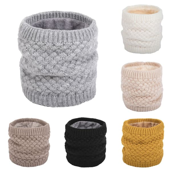 Herre- og dame moderigtig blød varm uldgarn krave vinter rundhalstørklæde - Sort
