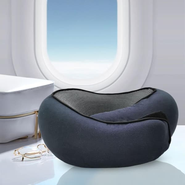 Kudde Memory Foam Flygplan Vandring Resa Långsam-Släpp Skum - Blå