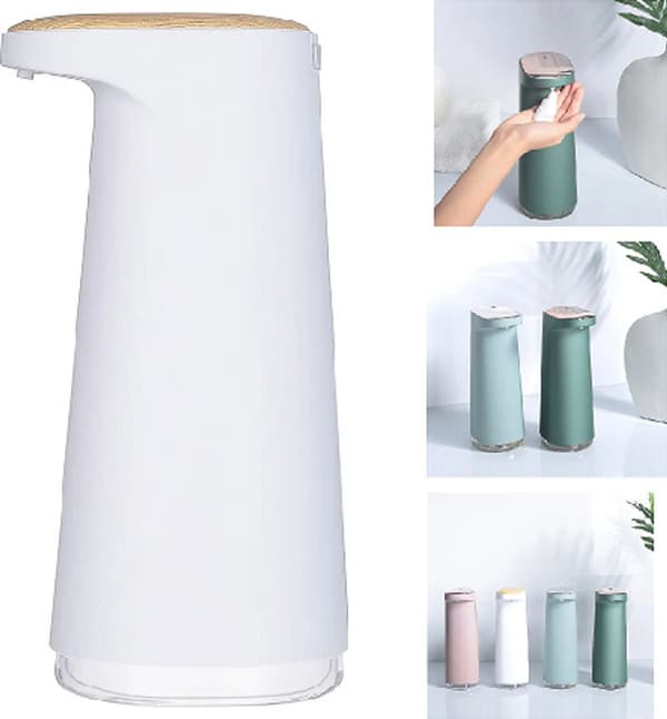 Automatisk sæbedispenser, opvaskemiddeldispenser, 450 ml, USB genopladelig, IPX4 WP, hvid