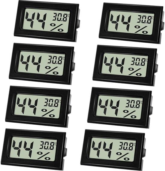 8-delad digital inomhustermometer och hygrometer-set - kompakt och tydlig display