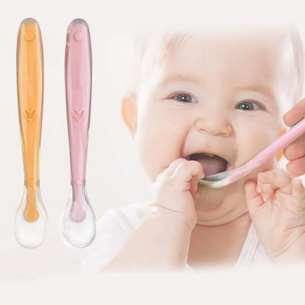Blødt silikone babyservice sæt til 4 måneder gamle spædbørn (4-dele sæt)