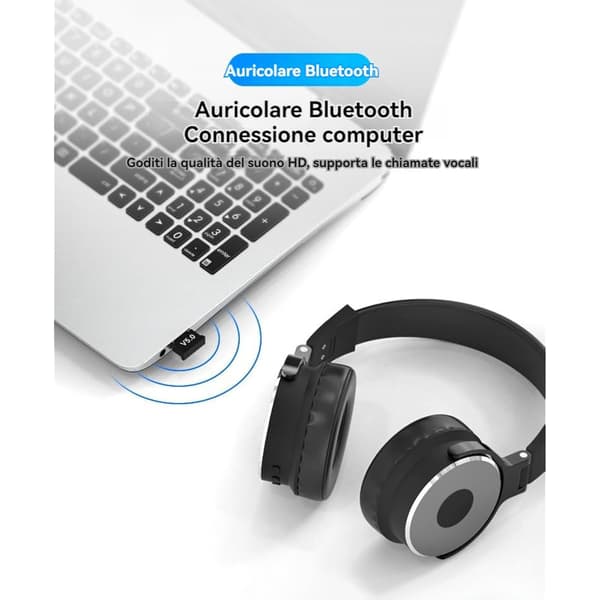 Bluetooth USB 5.0 -sovitin, Mini-vastaanotin 5.0 USB PC:lle/kannettavalle Windows/Linux (5.0)