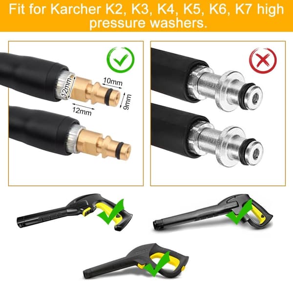 Karcher K2 K3 K4 K5 K6 K7 Högtryckstvättslangar Anslutningar Snabbkopplingar
