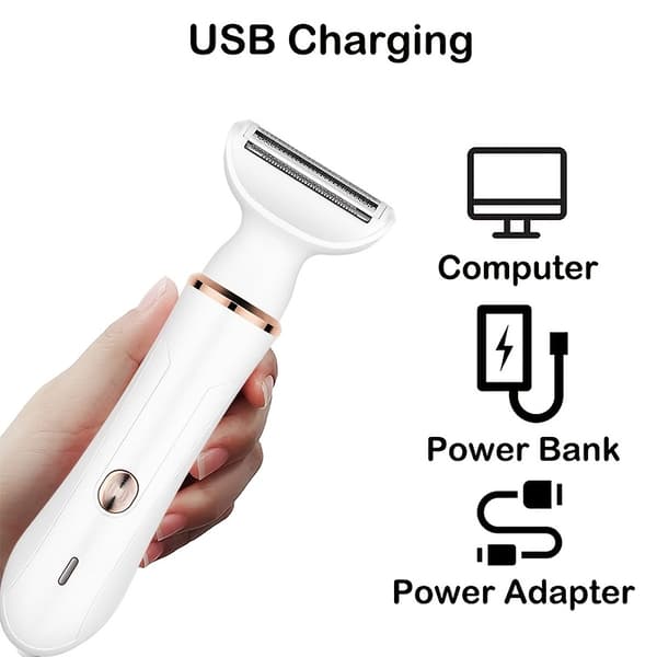 Kvinders private shaver, multifunktionel fire-i-én hårfjerner, hjemmebrug USB elektrisk hårfjerner til hele kroppen