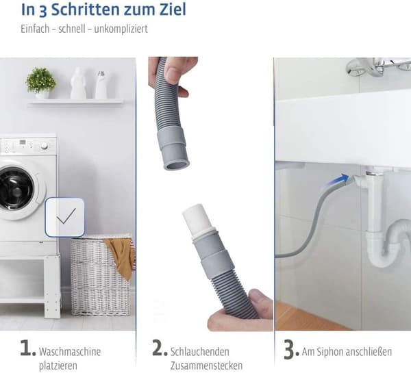 Avloppsslang för tvättmaskin, förlängningsrör för diskmaskin 4 m