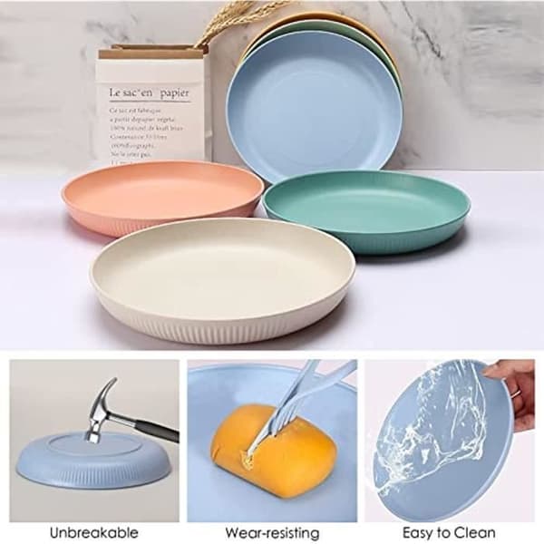 Campingtallrikset - 6 delar - Okrossbart - Plast - 22,5 cm