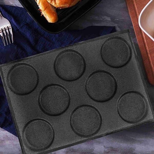 Silikone Hamburger Brødforme Perforerede Non-Stick Bageplader