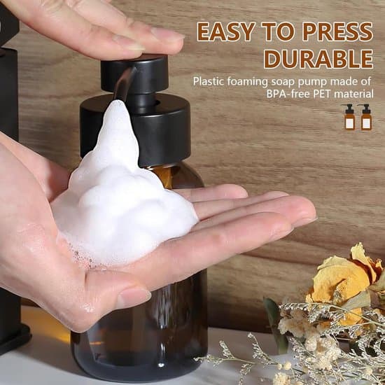 250 ml glasskum sæbedispenser - brun, 2 stk.
