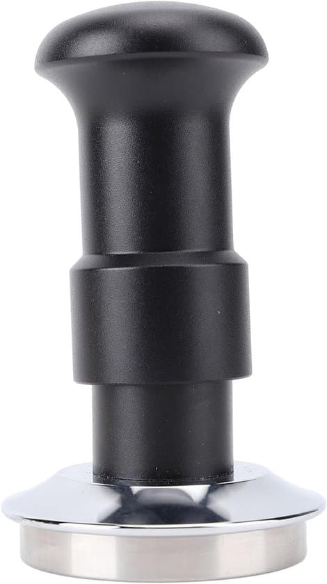 Fjederbelastet kaffetamper, sort rustfri stålbund med konstant trykdesign til hjemmekaffebarer (51MM)
