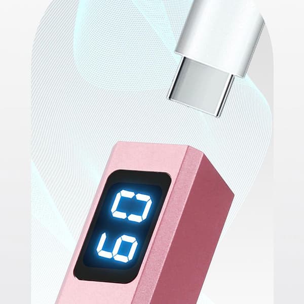 Mini UV LED neglelampe, genopladelig, med LCD-timer, negletørrer, sort