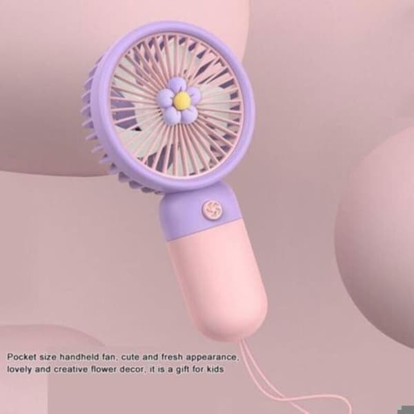 Mini bærbar ventilator, USB genopladelig bærbar ventilator, sød og kompakt køleventilator.
