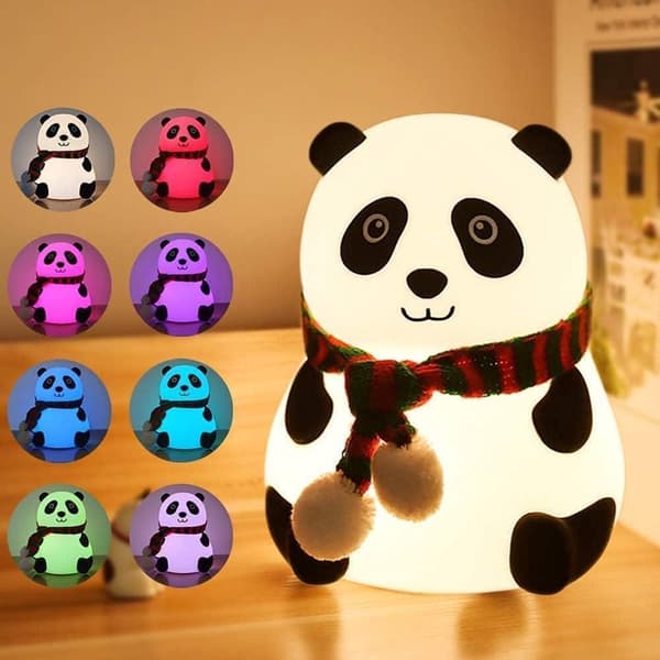 Natlampe Børn LED Sengelampe Silikone Panda Lampe USB