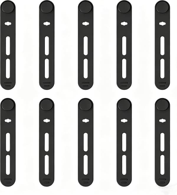 10 genanvendelige silikone kabelbindere - kabelorganisator (sort - 80 mm)