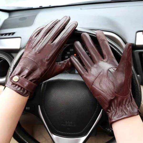 Åndbare handsker til mænd Retro motorcykel touchscreen efterår vinter kørsel tynd ikke-tekstil